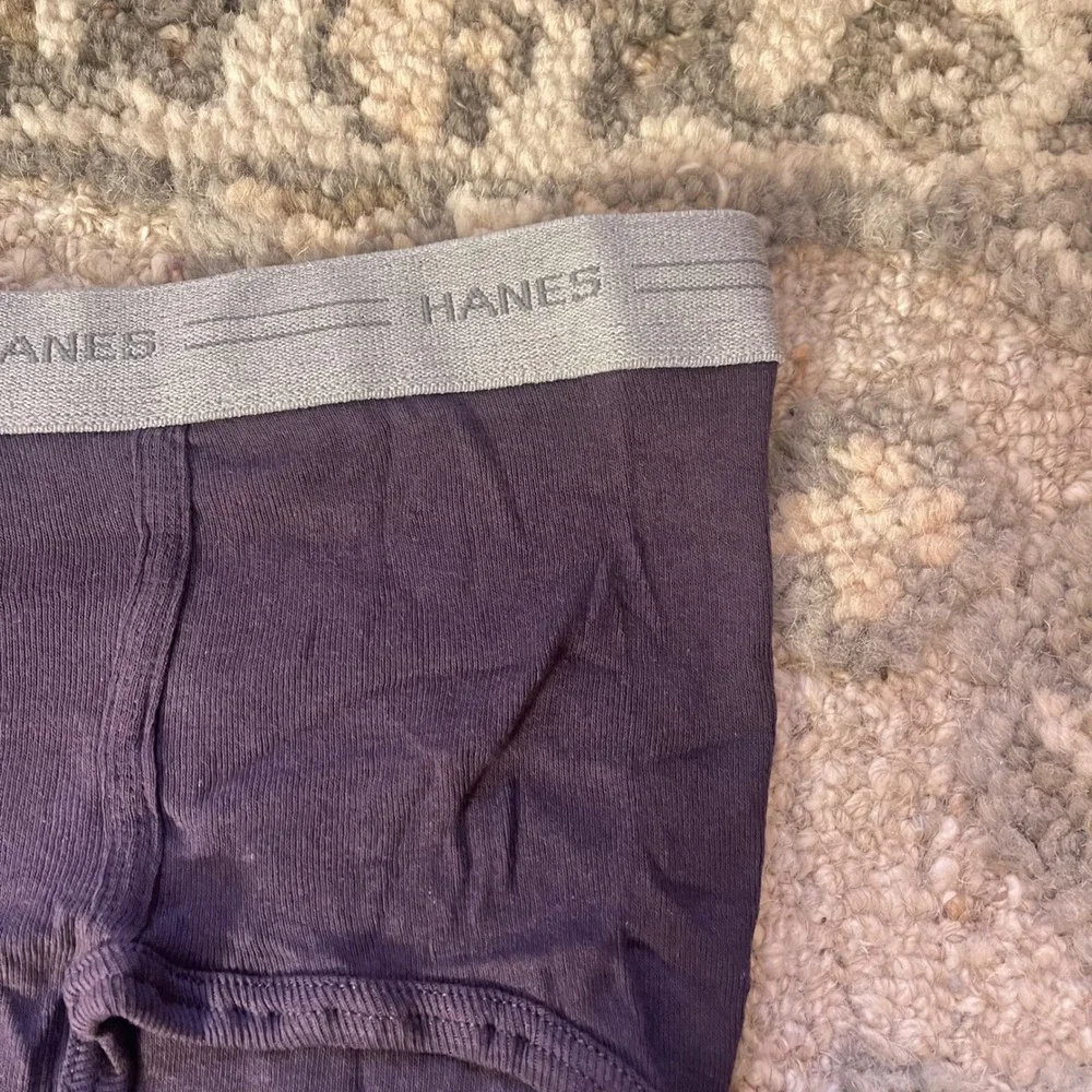 VTG 90s Gray Waist Band Purple Classic Hanes Men Brief Large 36-38 100% Cotton